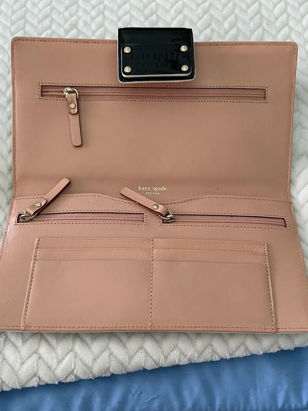 kate spade Black Patent Leather Travel Wallet/ Clutch